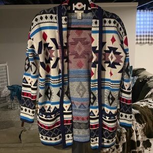 Beautiful tribal like design warm cardigan from Forever21